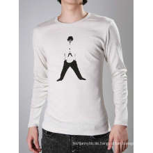 Top-Qualität Schwarz Design Druck Weiß Baumwolle Mode Männer T-Shirt